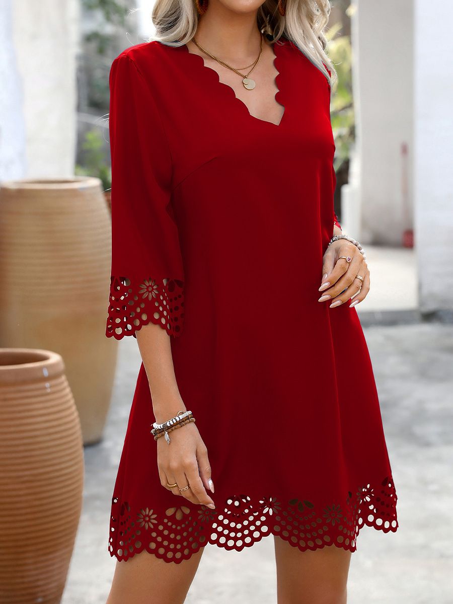 Women's European and American style dresses in spring and summer new holiday half-sleeved short-sleeved casual cotton A-line skirt