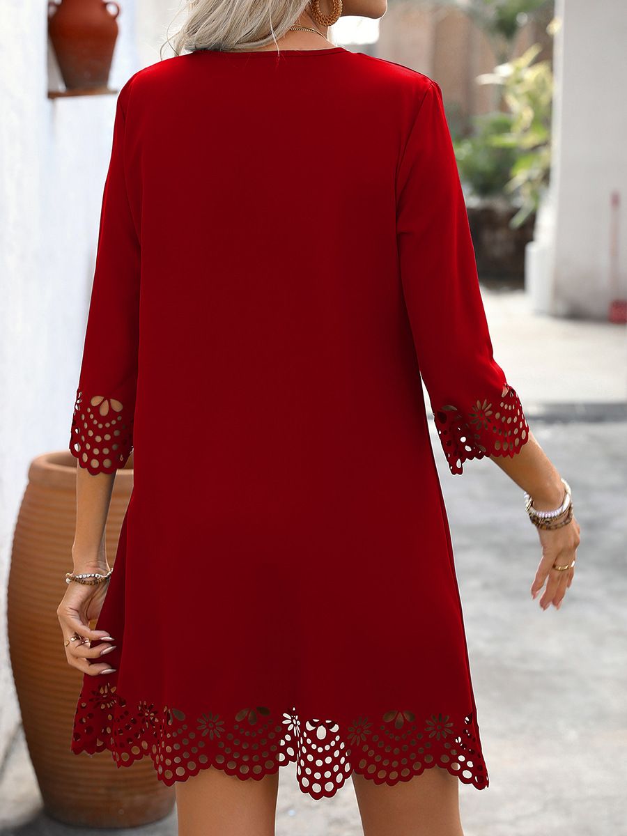 Women's European and American style dresses in spring and summer new holiday half-sleeved short-sleeved casual cotton A-line skirt