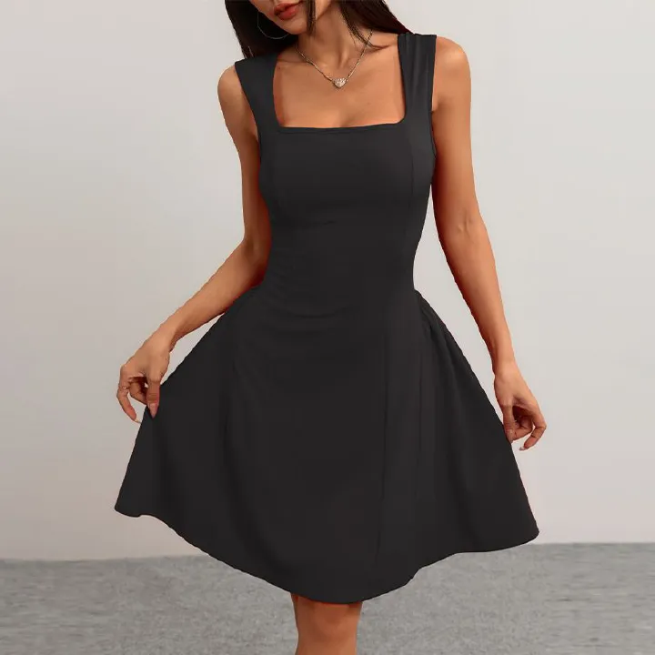 Clothes > Women's Clothing > Dresses  New European and American slim dress in summer, backless sleeveless vest suspender skirt casual cotton skirt