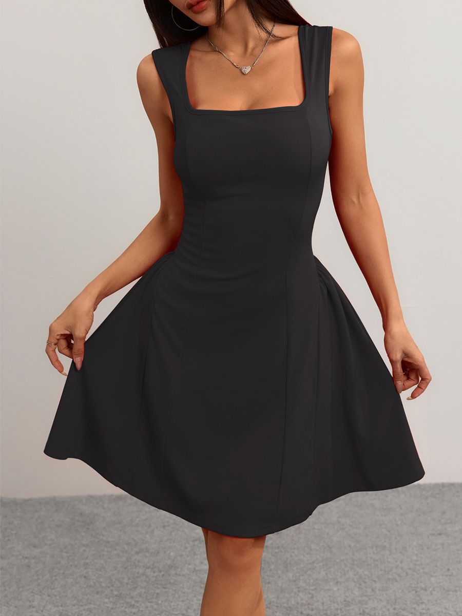 Clothes > Women's Clothing > Dresses  New European and American slim dress in summer, backless sleeveless vest suspender skirt casual cotton skirt