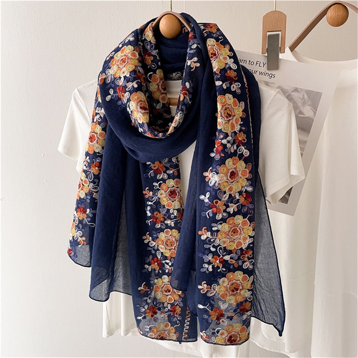 Fashion Accessories > Accessories > Women Accessories > Scarves > Fashion Scarves Ethnic style cotton linen scarf for women in summer shawl travel sun protection beach towel big silk scarf gauze scarf