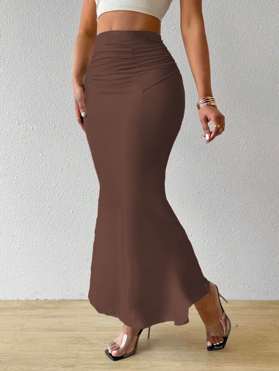 Clothes > Women's Clothing > Bottoms > Skirts  European and American zebra pattern to make you look slim and tall, hot selling half-body tight high waist fish tail pencil long skirt
