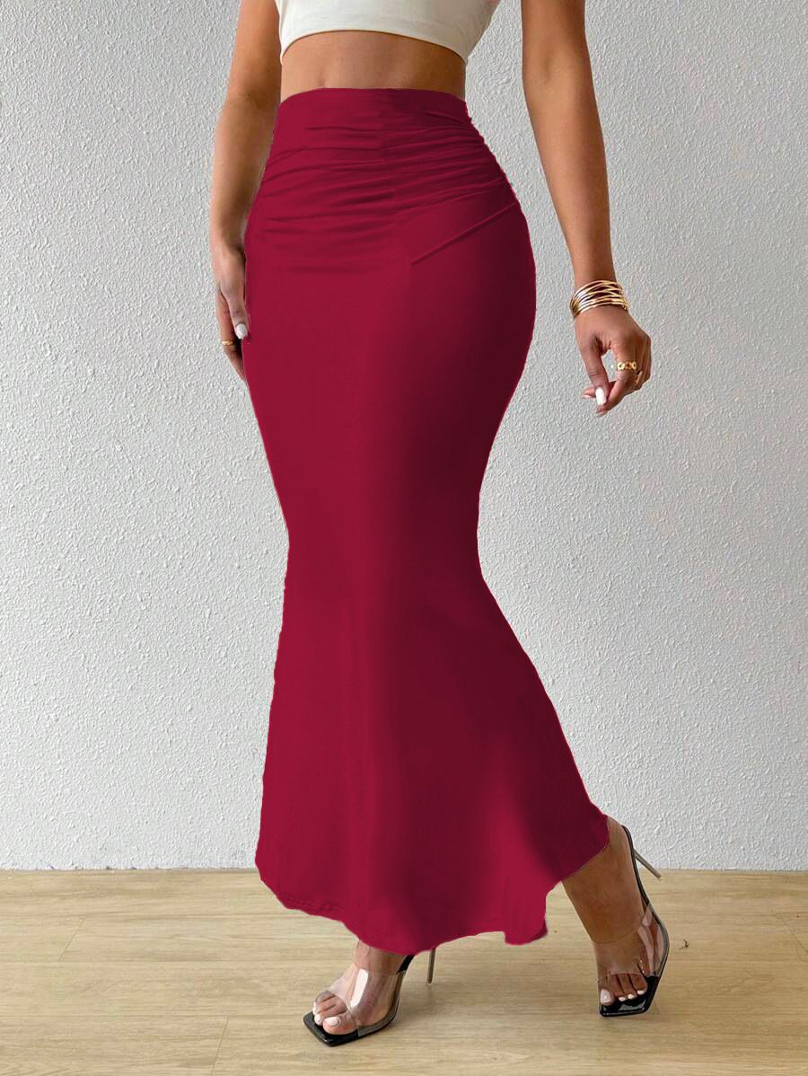 Clothes > Women's Clothing > Bottoms > Skirts  European and American zebra pattern to make you look slim and tall, hot selling half-body tight high waist fish tail pencil long skirt