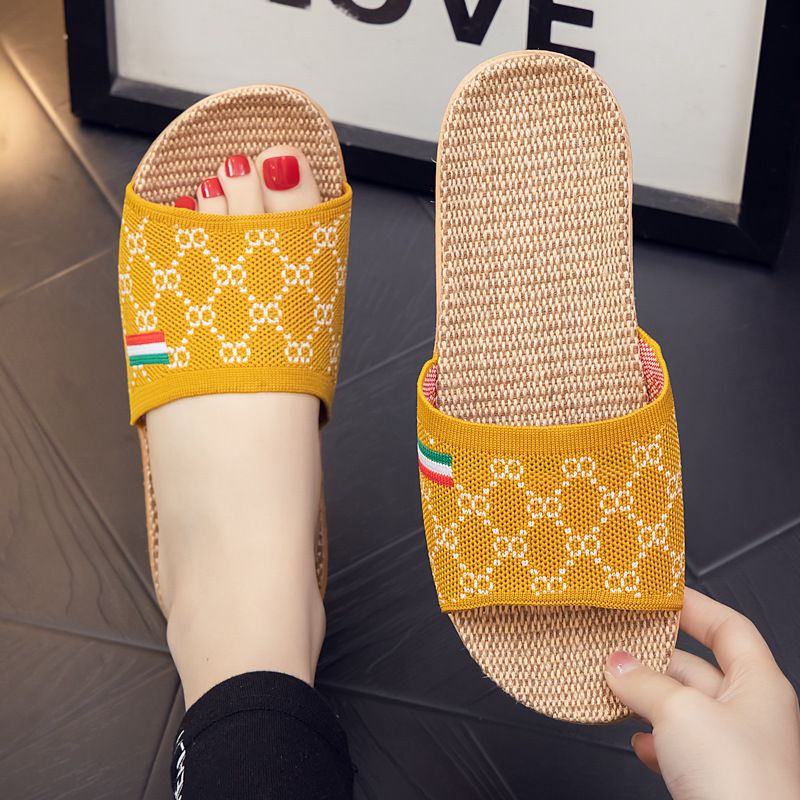 Shoes > Women's Shoes > Slippers > Flip-Flops Feizhi Home Furnishings Linen Slippers Women's Four Seasons Fish Mouth Couple Leisure Indoor Non slip Cool Slippers Men's Comfort