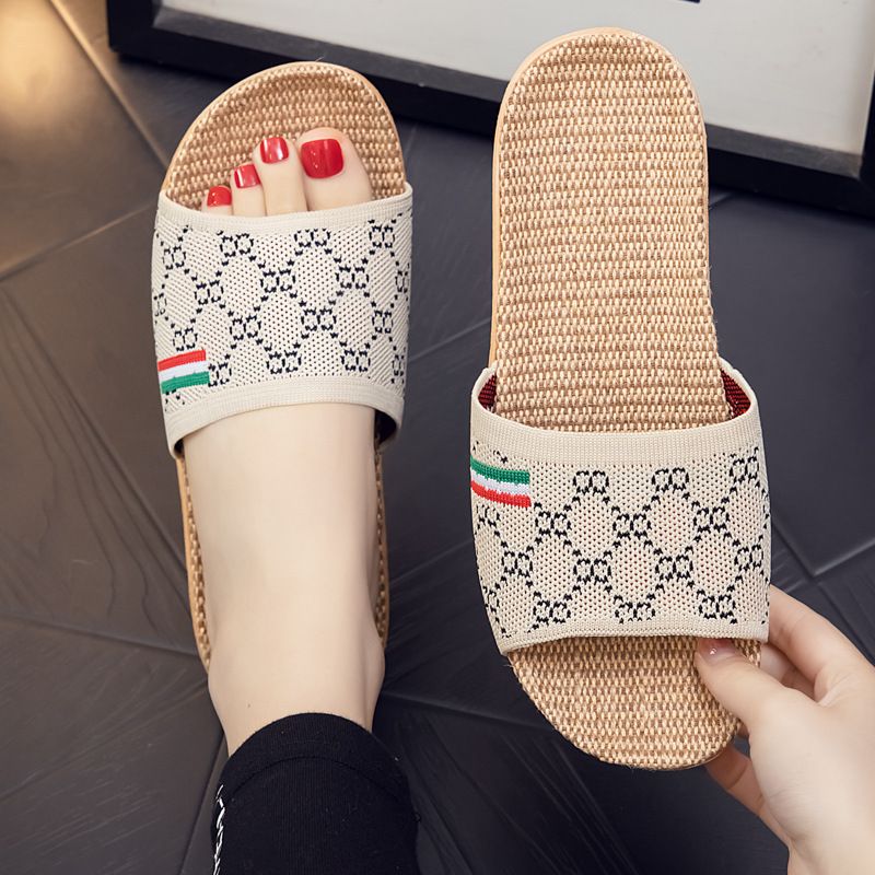 Shoes > Women's Shoes > Slippers > Flip-Flops Feizhi Home Furnishings Linen Slippers Women's Four Seasons Fish Mouth Couple Leisure Indoor Non slip Cool Slippers Men's Comfort