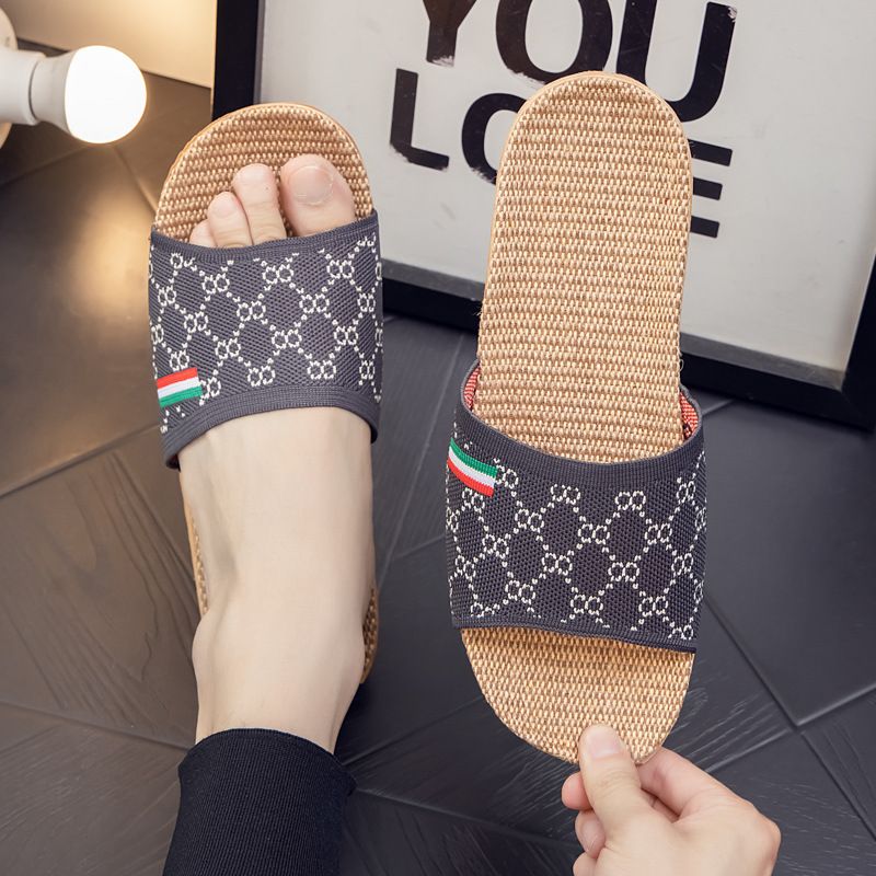 Shoes > Women's Shoes > Slippers > Flip-Flops Feizhi Home Furnishings Linen Slippers Women's Four Seasons Fish Mouth Couple Leisure Indoor Non slip Cool Slippers Men's Comfort