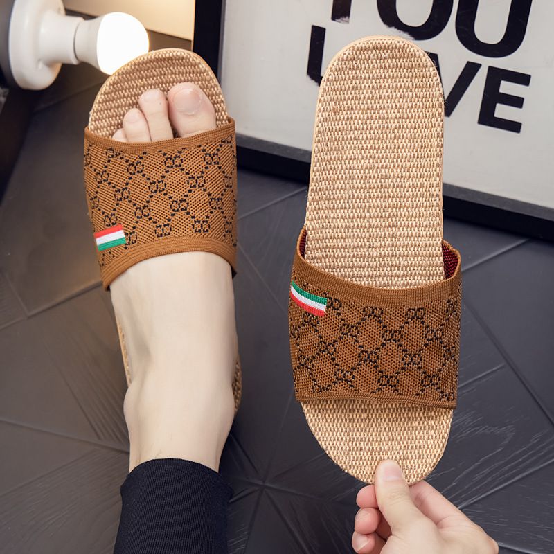 Shoes > Women's Shoes > Slippers > Flip-Flops Feizhi Home Furnishings Linen Slippers Women's Four Seasons Fish Mouth Couple Leisure Indoor Non slip Cool Slippers Men's Comfort