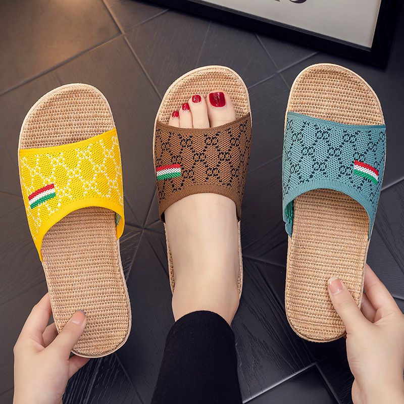 Shoes > Women's Shoes > Slippers > Flip-Flops Feizhi Home Furnishings Linen Slippers Women's Four Seasons Fish Mouth Couple Leisure Indoor Non slip Cool Slippers Men's Comfort