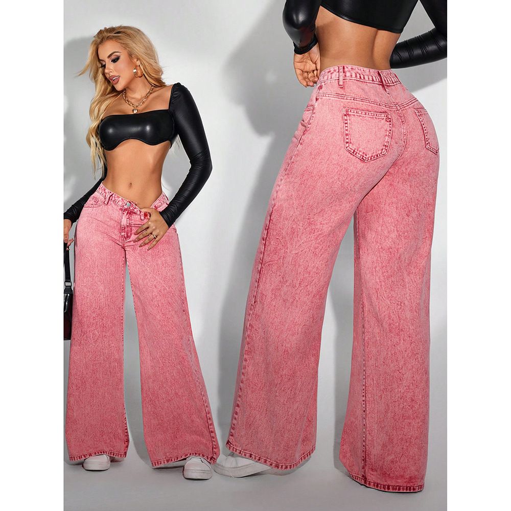 Clothes > Women's Clothing > Bottoms > Pants Retro old jeans new summer loose casual straight-leg fashion trendy wide-leg trousers