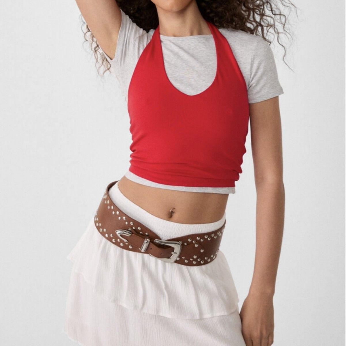 Fashion Accessories > Accessories > Women Accessories > Belts New Y2K rivet punk wide belt personality hot girl fashionable versatile retro belt