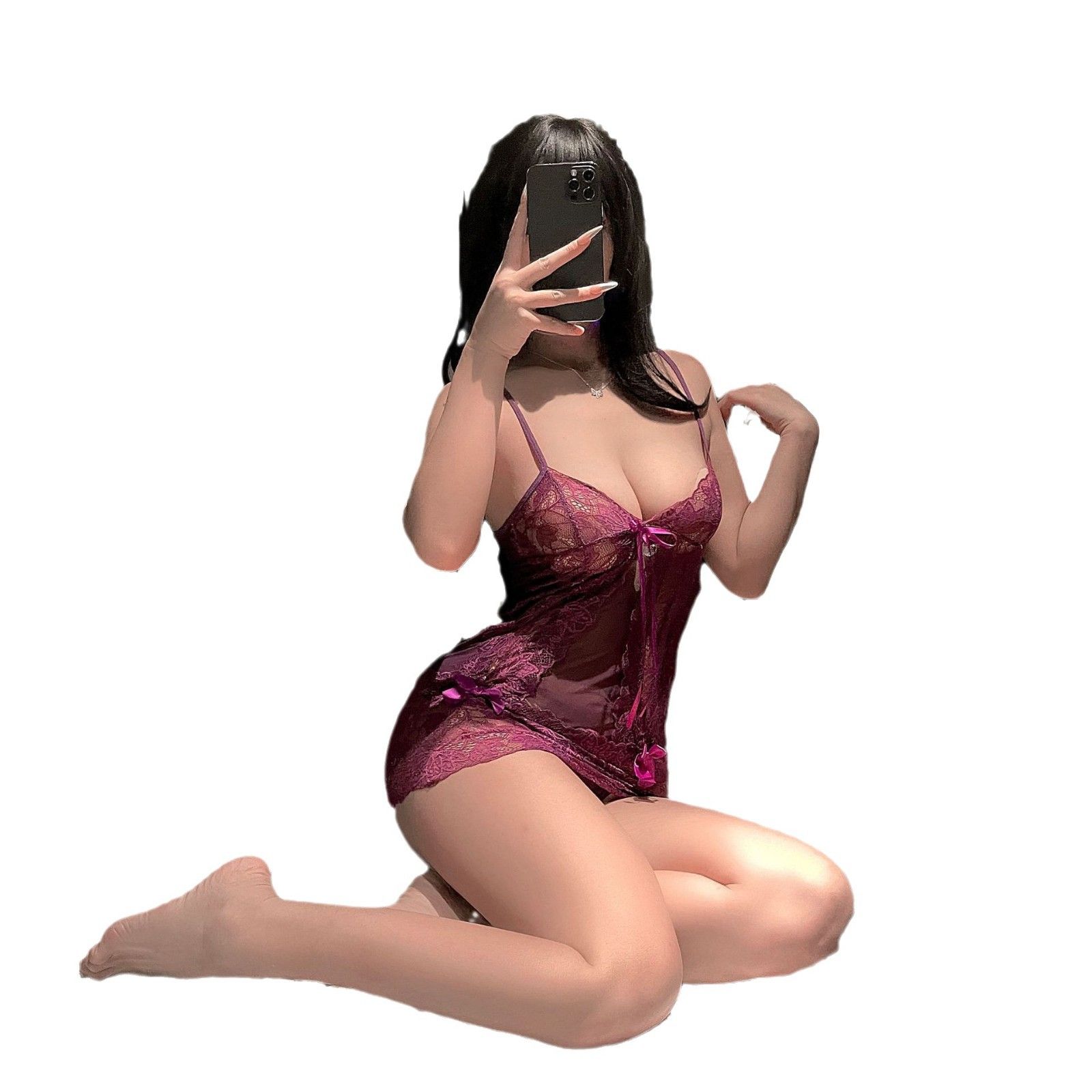 Clothes > Women's Clothing > Lingerie > Slips  Sexy lingerie, pajamas, women's suits, sexy transparent, no-take-off lace, pure lust nightgown, uniform, temptation role play