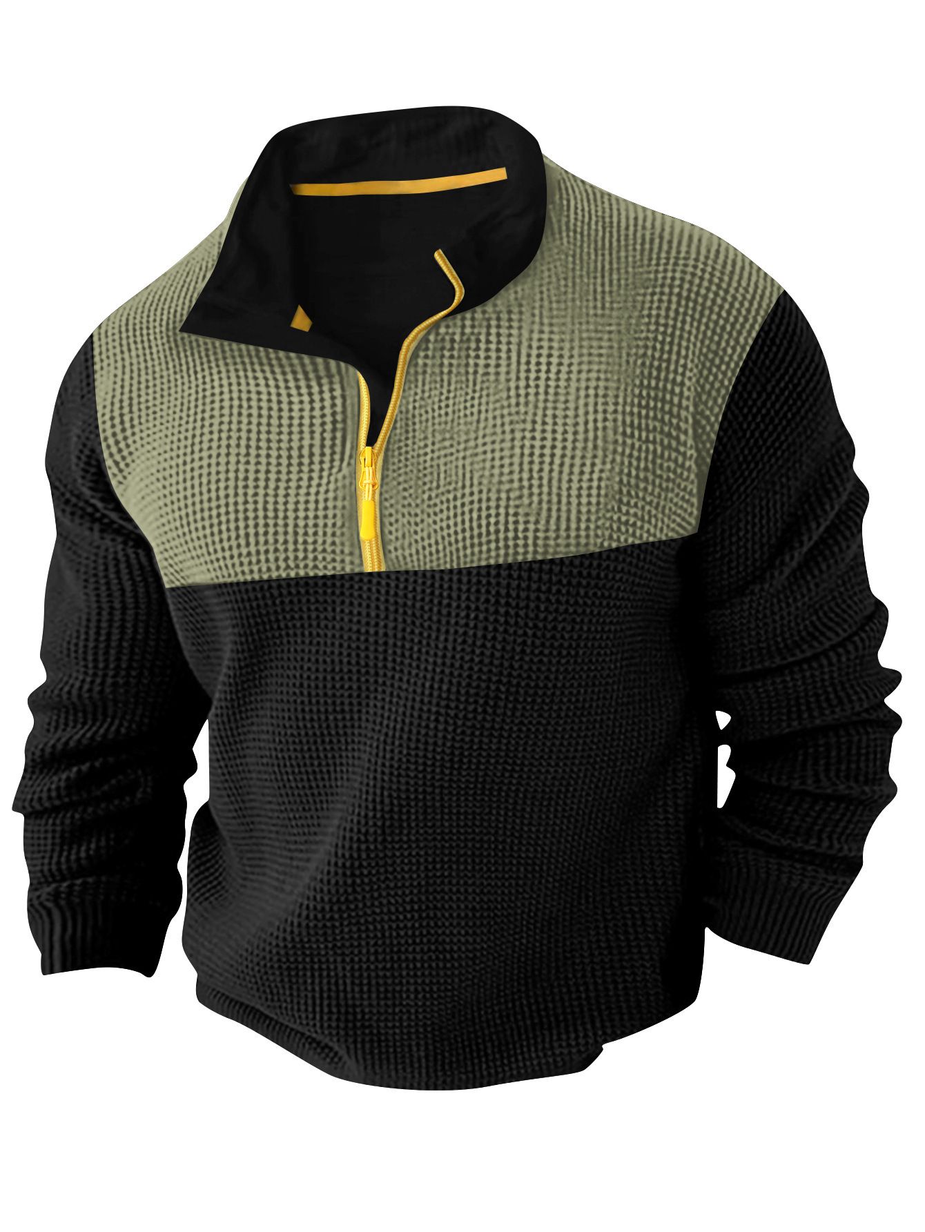 Clothes > Men's Clothing > Tops > Shirts  Men's T-shirt V-neck fashion stitching large size bottoming shirt long-sleeved T-shirt for men