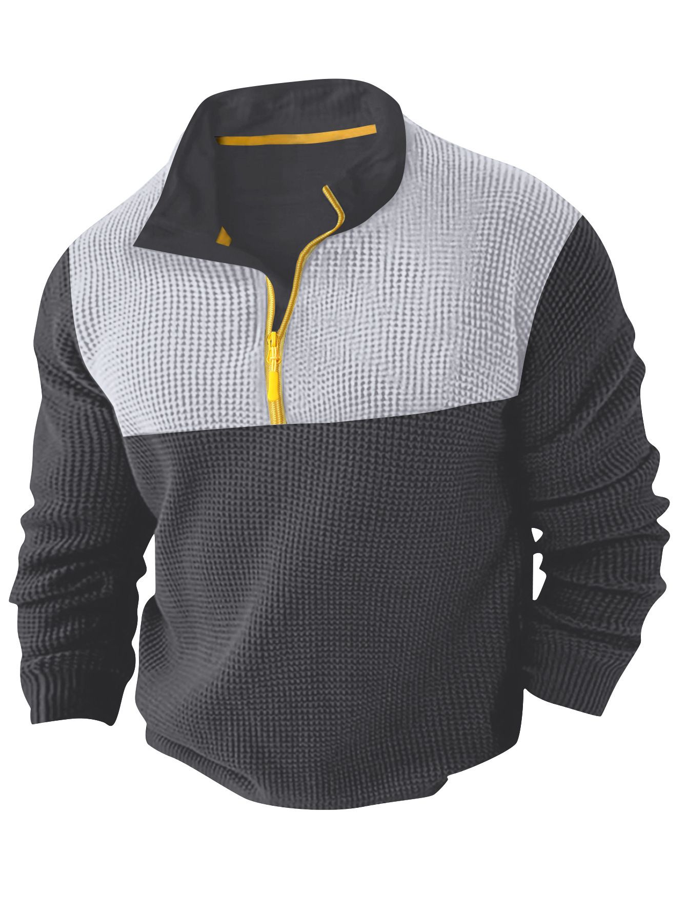 Clothes > Men's Clothing > Tops > Shirts  Men's T-shirt V-neck fashion stitching large size bottoming shirt long-sleeved T-shirt for men