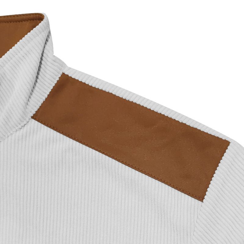 Clothes > Men's Clothing > Tops > Jackets & Coats  American casual men's jacket heavyweight European cotton velvet solid color patchwork long-sleeved hoodie for outer wear