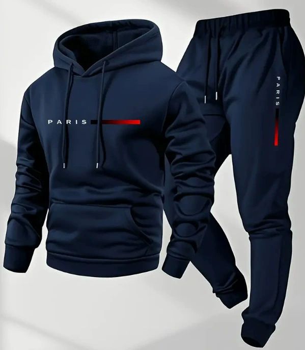 Clothes > Men's Clothing > Clothing Sets > Two-Piece Outfits New Men's Pullover Hooded Sweatshirt Lettered Loose Sweatshirt Jacket Long Sleeve Pants Suit