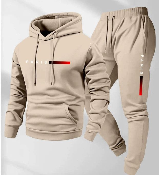 Clothes > Men's Clothing > Clothing Sets > Two-Piece Outfits New Men's Pullover Hooded Sweatshirt Lettered Loose Sweatshirt Jacket Long Sleeve Pants Suit