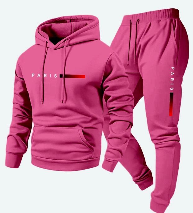 Clothes > Men's Clothing > Clothing Sets > Two-Piece Outfits New Men's Pullover Hooded Sweatshirt Lettered Loose Sweatshirt Jacket Long Sleeve Pants Suit