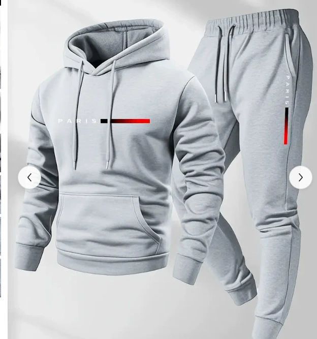 Clothes > Men's Clothing > Clothing Sets > Two-Piece Outfits New Men's Pullover Hooded Sweatshirt Lettered Loose Sweatshirt Jacket Long Sleeve Pants Suit