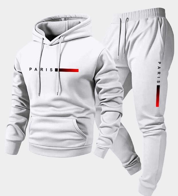 Clothes > Men's Clothing > Clothing Sets > Two-Piece Outfits New Men's Pullover Hooded Sweatshirt Lettered Loose Sweatshirt Jacket Long Sleeve Pants Suit