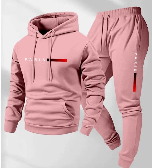 Clothes > Men's Clothing > Clothing Sets > Two-Piece Outfits New Men's Pullover Hooded Sweatshirt Lettered Loose Sweatshirt Jacket Long Sleeve Pants Suit