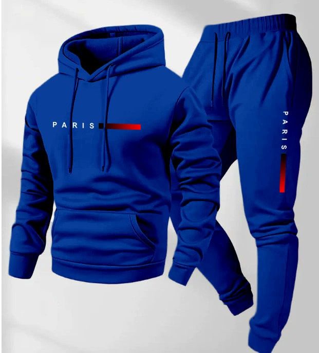 Clothes > Men's Clothing > Clothing Sets > Two-Piece Outfits New Men's Pullover Hooded Sweatshirt Lettered Loose Sweatshirt Jacket Long Sleeve Pants Suit