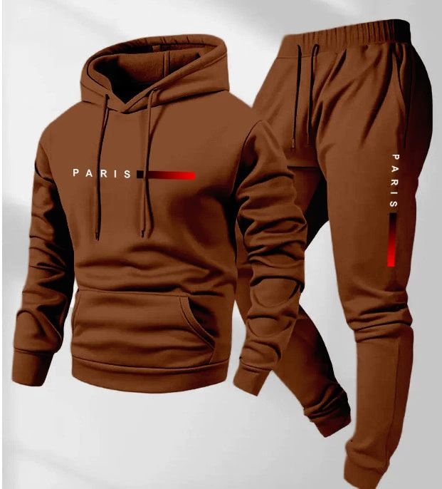 Clothes > Men's Clothing > Clothing Sets > Two-Piece Outfits New Men's Pullover Hooded Sweatshirt Lettered Loose Sweatshirt Jacket Long Sleeve Pants Suit