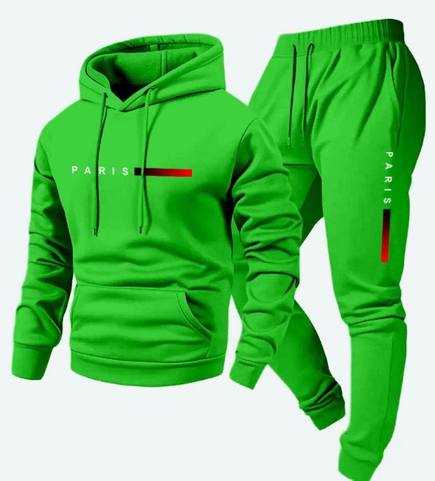 Clothes > Men's Clothing > Clothing Sets > Two-Piece Outfits New Men's Pullover Hooded Sweatshirt Lettered Loose Sweatshirt Jacket Long Sleeve Pants Suit