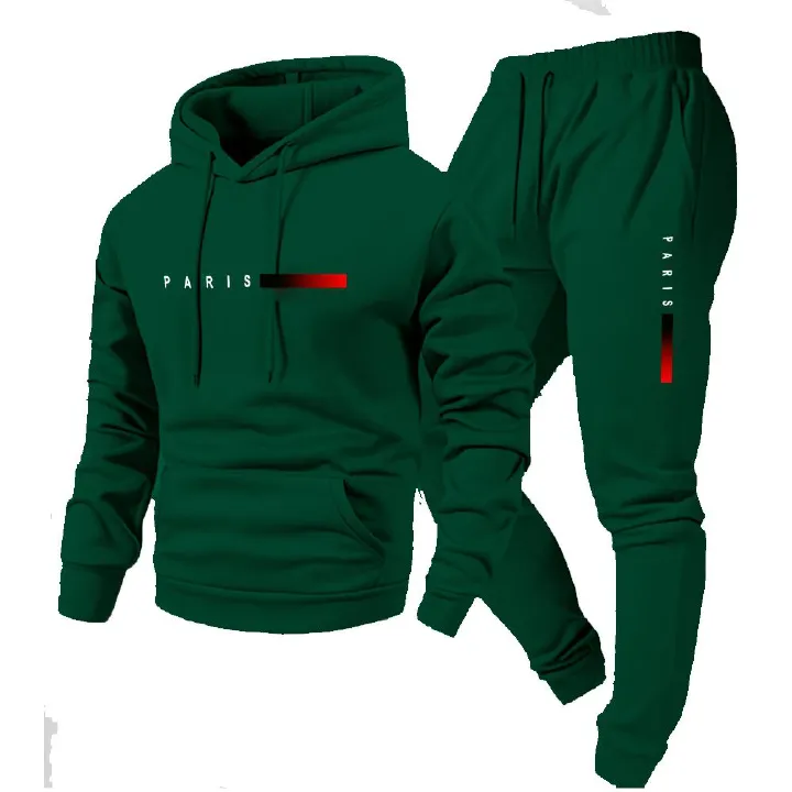 Clothes > Men's Clothing > Clothing Sets > Two-Piece Outfits New Men's Pullover Hooded Sweatshirt Lettered Loose Sweatshirt Jacket Long Sleeve Pants Suit