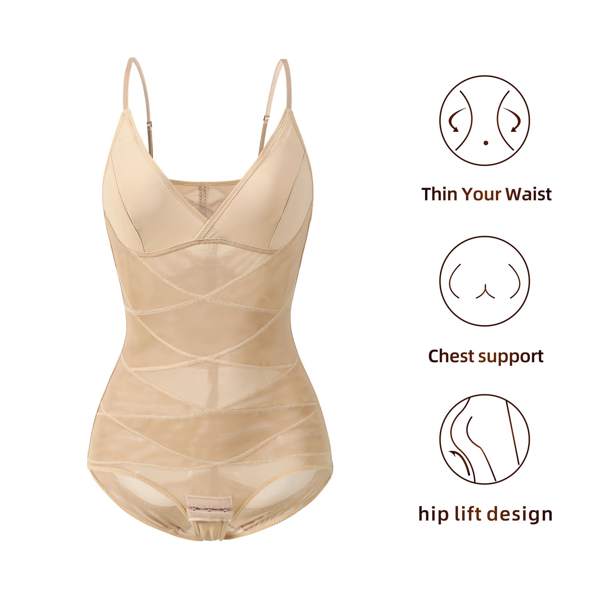 Clothes > Women's Clothing > Lingerie > Shapewear New one-piece body shaper, abdominal control, body corset, waist control, breast support corset, women's postpartum adjustment body shaping