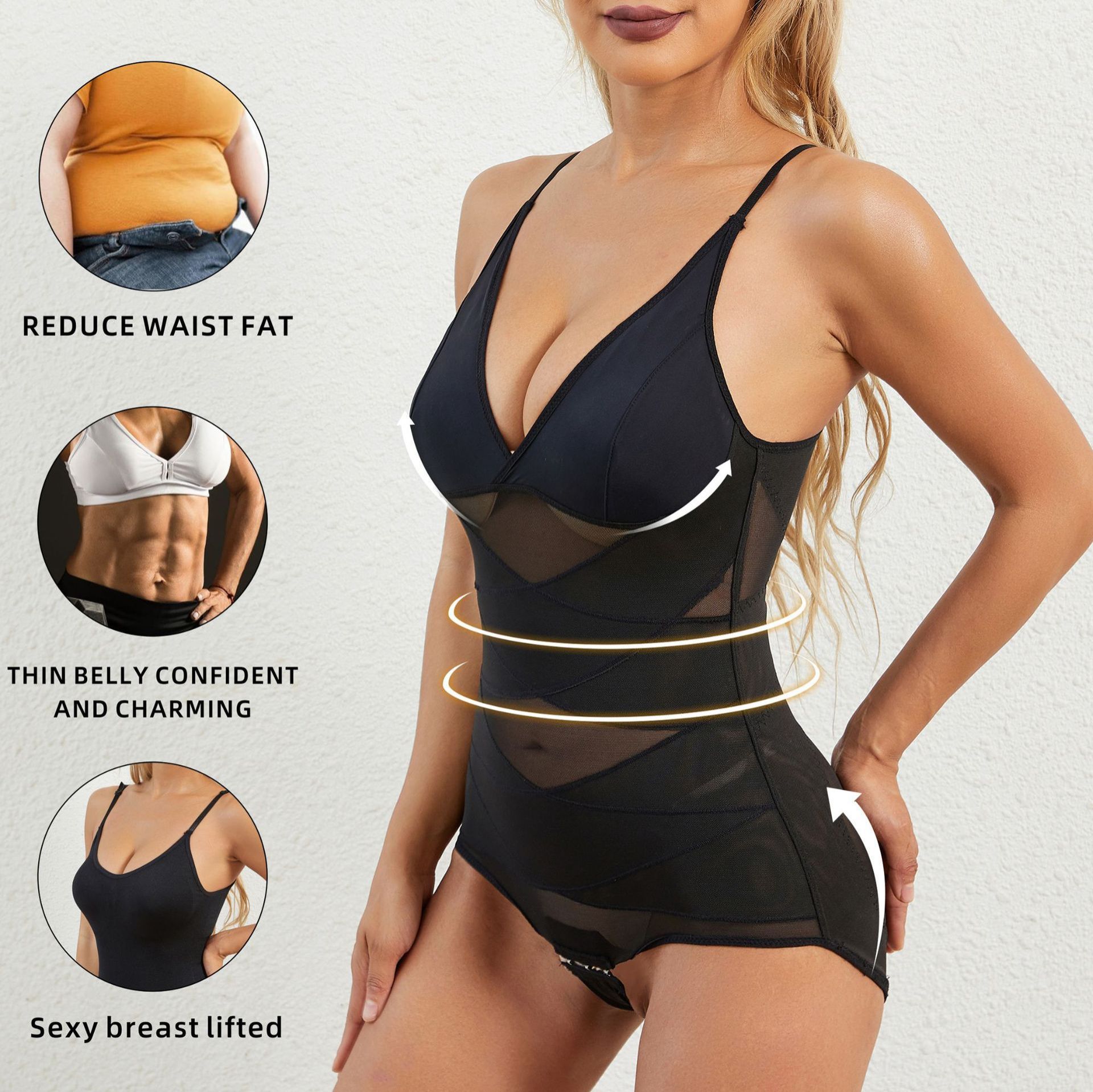 Clothes > Women's Clothing > Lingerie > Shapewear New one-piece body shaper, abdominal control, body corset, waist control, breast support corset, women's postpartum adjustment body shaping