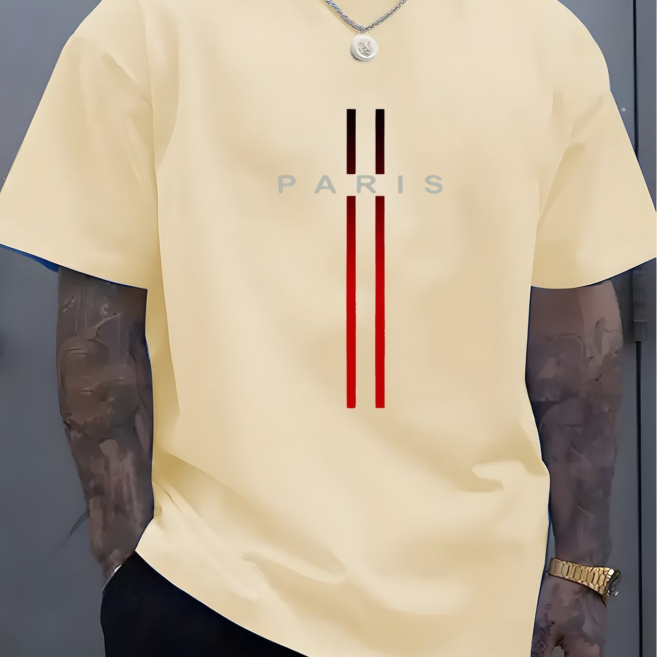 Clothes > Men's Clothing > Tops > T-Shirts  Summer men's pure cotton casual loose fit letter pattern printed round neck short-sleeved T-shirt