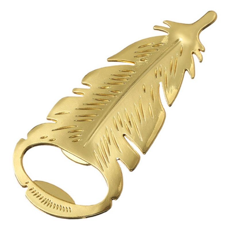 Home & Kitchen > Kitchen & Dining > Wine Accessories > Corkscrews & Openers  Small Golden Feather Bottle Opener Gift