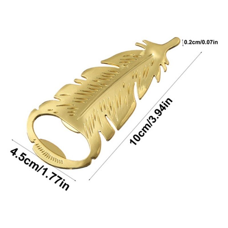 Home & Kitchen > Kitchen & Dining > Wine Accessories > Corkscrews & Openers  Small Golden Feather Bottle Opener Gift