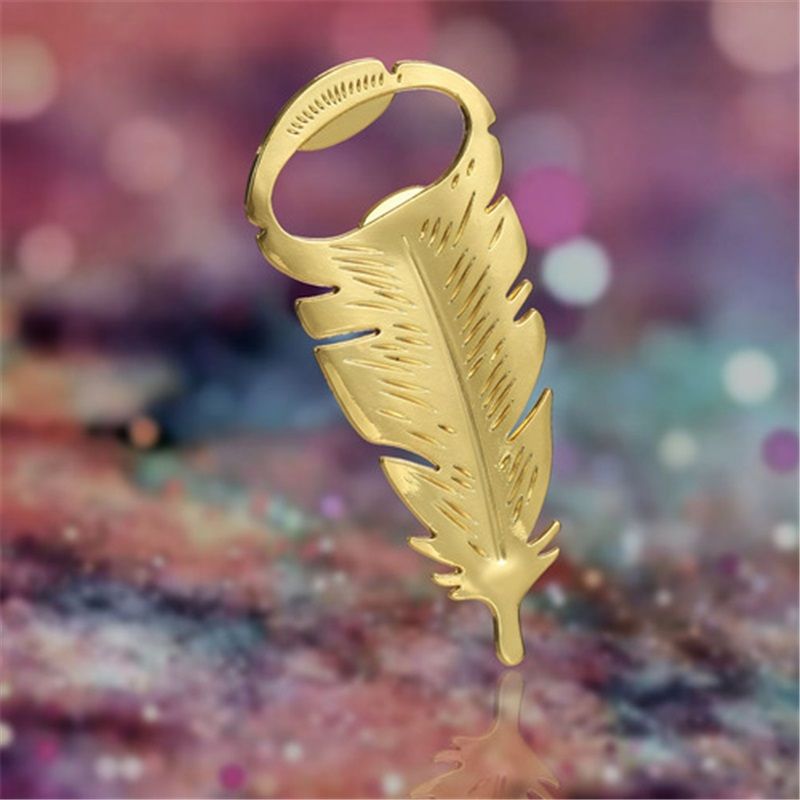 Home & Kitchen > Kitchen & Dining > Wine Accessories > Corkscrews & Openers  Small Golden Feather Bottle Opener Gift