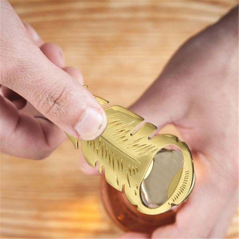 Home & Kitchen > Kitchen & Dining > Wine Accessories > Corkscrews & Openers  Small Golden Feather Bottle Opener Gift
