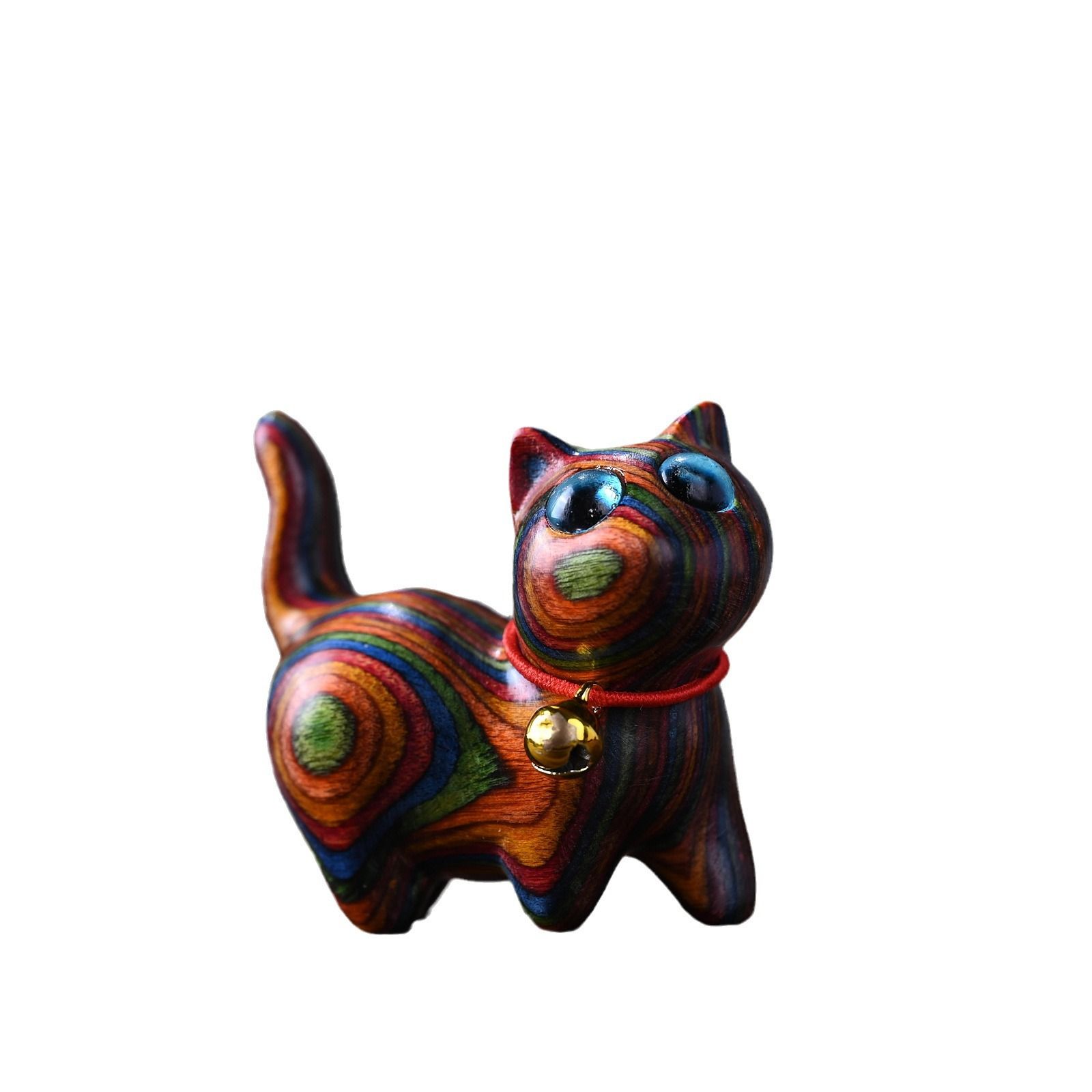 Home & Kitchen > Home Decor > Home Decor Accents > Sculptures Wood Carving Kitten Decorative Ornament 4.3cm