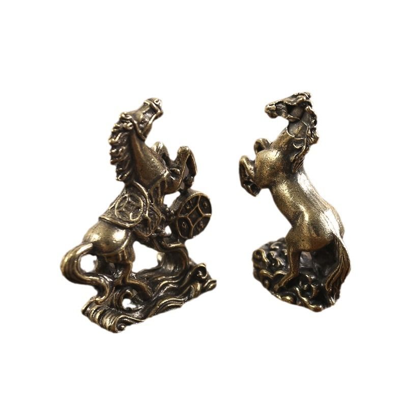 Home & Kitchen > Home Decor > Home Decor Accents > Sculptures Brass Horse Ornament Desktop Gift 5cm