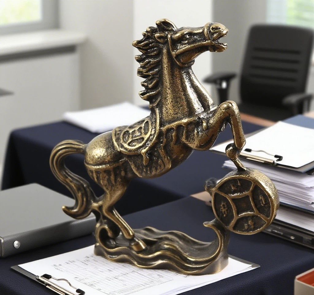 Home & Kitchen > Home Decor > Home Decor Accents > Sculptures Brass Horse Ornament Desktop Gift 5cm