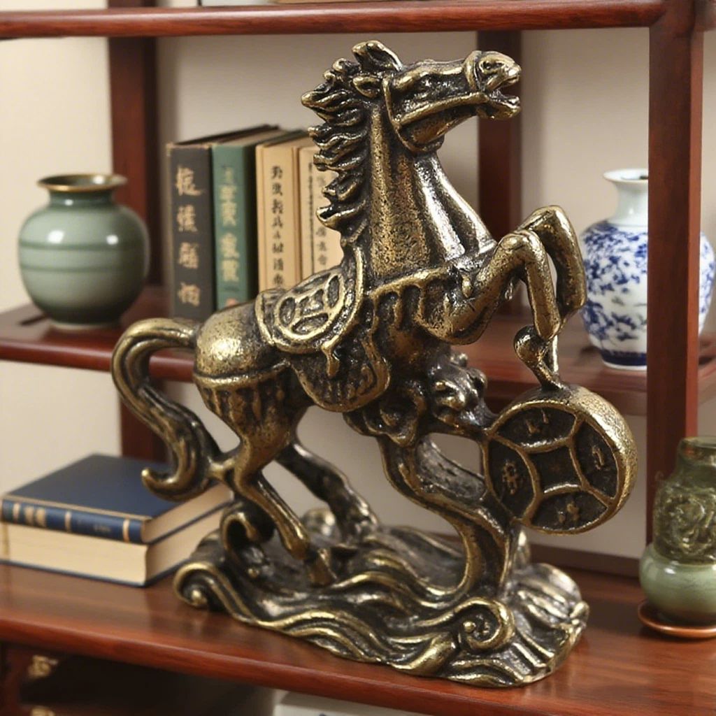 Home & Kitchen > Home Decor > Home Decor Accents > Sculptures Brass Horse Ornament Desktop Gift 5cm