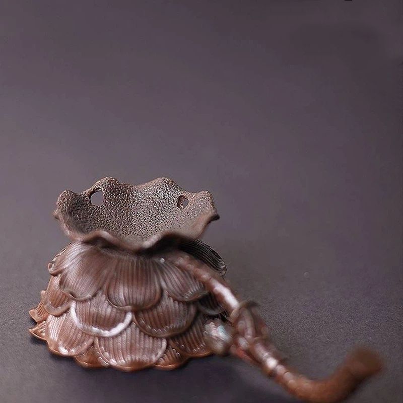 Home & Kitchen > Home Decor > Home Fragrance > Incense Holders Antique lotus hand-held small incense burner home indoor sandalwood agarwood Zen aromatherapy furnace incense path ornaments incense