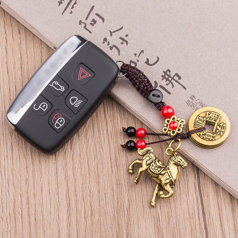Home & Kitchen > Home Decor > Home Decor Accents > Sculptures  Horse Zodiac Key Pendant Gift Small Decoration 2pcs