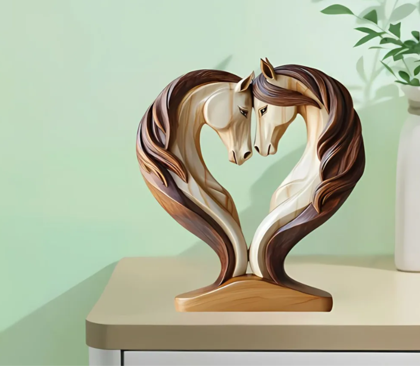 Home & Kitchen > Home Decor > Home Decor Accents > Sculptures  Wooden Ornament White Horse18*20cm
