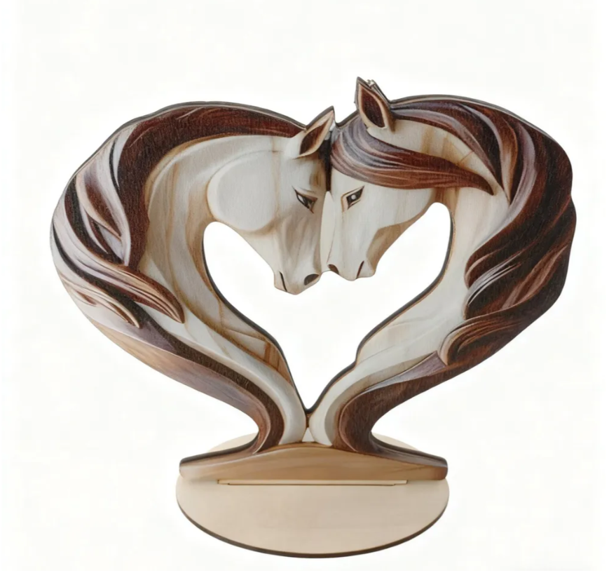 Home & Kitchen > Home Decor > Home Decor Accents > Sculptures  Wooden Ornament White Horse18*20cm