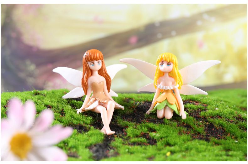 Home & Kitchen > Home Decor > Home Decor Accents > Sculptures  4 Pieces Flower Fairy Decorations