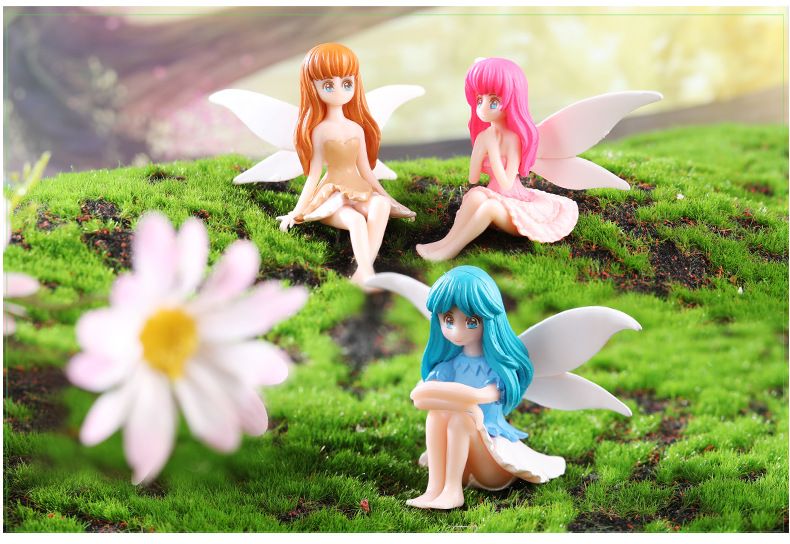 Home & Kitchen > Home Decor > Home Decor Accents > Sculptures  4 Pieces Flower Fairy Decorations