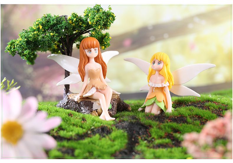 Home & Kitchen > Home Decor > Home Decor Accents > Sculptures  4 Pieces Flower Fairy Decorations
