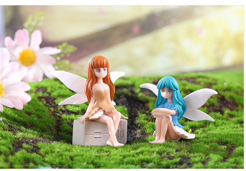 Home & Kitchen > Home Decor > Home Decor Accents > Sculptures  4 Pieces Flower Fairy Decorations
