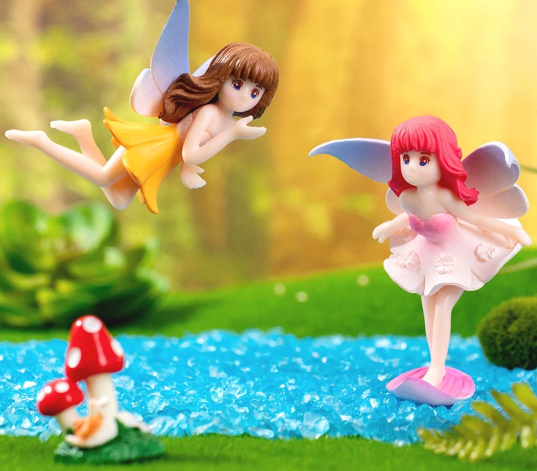 Home & Kitchen > Home Decor > Home Decor Accents > Sculptures 4 Resin Decorative Flower Fairy Ornaments