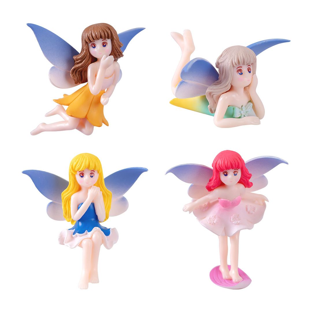 Home & Kitchen > Home Decor > Home Decor Accents > Sculptures 4 Resin Decorative Flower Fairy Ornaments
