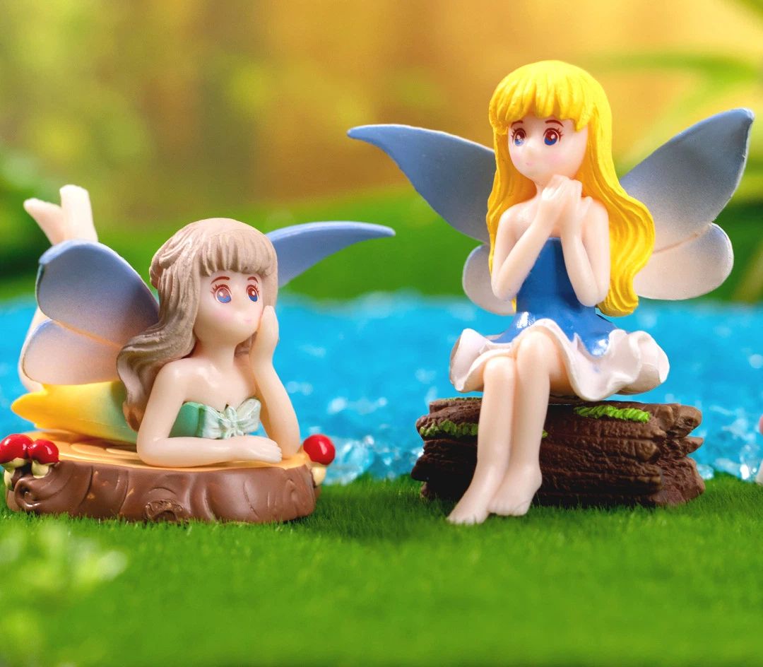 Home & Kitchen > Home Decor > Home Decor Accents > Sculptures 4 Resin Decorative Flower Fairy Ornaments